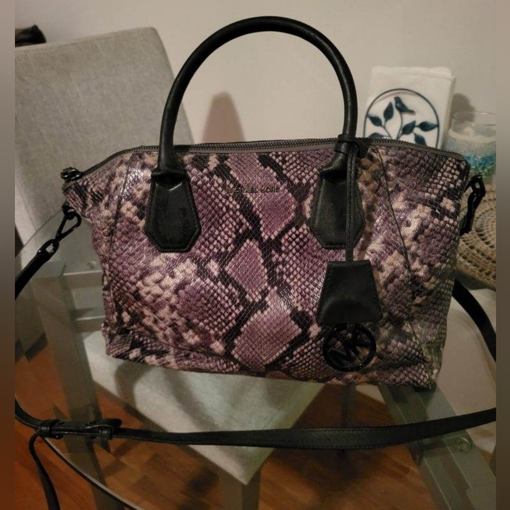Michael Kors Riley Snake-Embossed Leather